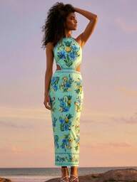 CAJUNI Tropischer Urlaubsstil süßes Strickkleid