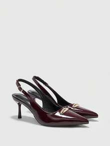 CUCCOO BIZCHIC Women's Elegant Pointed Toe Pumps For Commuting - Coffee Brown - View 2