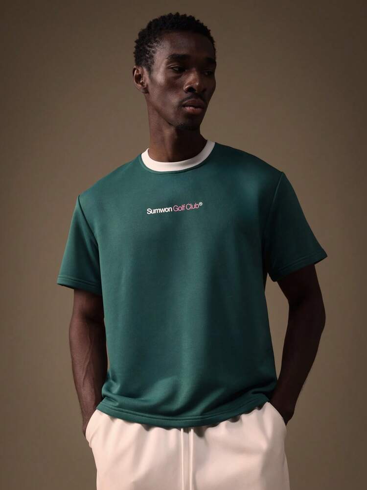 T-shirt à col rond contrastant