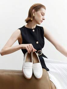 CUCCOO BIZCHIC Women's Casual Versatile Commuting Loafers - White - View 3