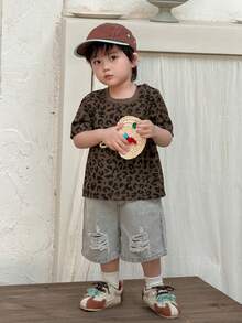DAZY 男童休闲豹纹圆领短袖上衣，夏季 - 彩色 - 查看 8