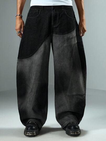 Herren Lässig vielseitige Streetstyle Jeans mit Tasche und Destroyed-Effekt, gerades Bein