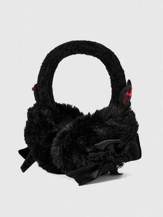 Anime 1 pieza Orejeras de estilo gótico negro con remaches metálicos de estilo Y2K punk, decoración de araña negra, accesorios de moda subculturales dulces y frescos, calentadores de oreja unisex