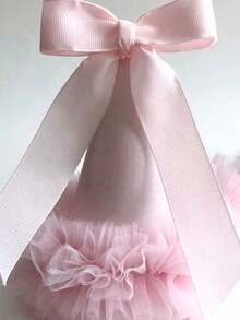1pc Cute Birthday Party Hat Bow Lace Lace Pink Party Decoration Decoration Photo Props - Multicolor - View 8