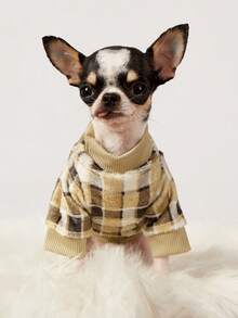 PETSIN 1 Pc Plaid Printed Flannel Pet For Autumn And Winter, Thick And Warm Pet Clothing