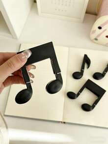 Madebyblanc 黑色音符形小夹子，通用音符夹，钢琴乐谱夹，音符形小夹子，晾干夹，防风夹，食品密封夹，文件夹 - 彩色 - 查看 11