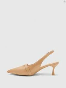CUCCOO BIZCHIC Tacones altos de mujer con diseño de hebilla y punta afilada, versátiles para uso diario - Albaricoque - Ver 10