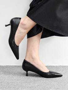 CUCCOO BIZCHIC 女士时尚优雅尖头高跟鞋，适合派对和通勤场合 - 黑色 - 查看 3