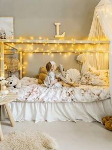 1.5米/5米/10米暖白光电池供电串灯，59.06英寸/196.85英寸/393.7英寸，10/50/100颗闪亮LED灯条，室内暖色调，室外闪烁星光串灯，适用于家居卧室、婚礼派对DIY、节日庭院装饰，营造暖白氛围 - 黃白色 - 查看 5