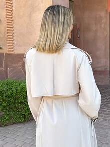 Mélanie ORL 秋冬双排扣系带风衣 - 杏色 - 查看 6