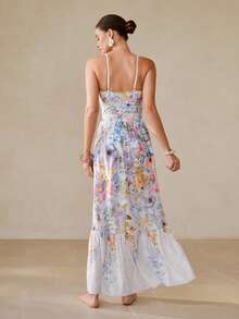 Swim Oasis Women's One-Piece Swimsuit With Square Neck, Spaghetti Strap, Mesh Skirt, Elegant & Casual Style For Vacation - Multicolor - View 4