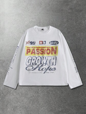 Camiseta de manga corta casual minimalista con estampado para hombres