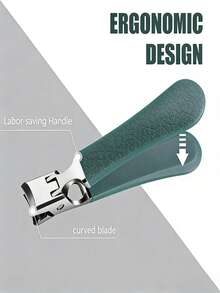 Madebyblanc 1-Pack Stainless Steel Wide Jaw Nail Clipper, Slanted Edge Toenail Trimmer For Thick & Ingrown Nails, Professional Manicure Tool - Multicolor - View 12