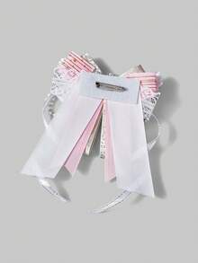 ROMWE Academia 1 可爱风格蝴蝶结胸针，粉色水钻翅膀蝴蝶结领带扣，洛丽塔风格包包，服装别针。