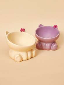 PETSIN Cat Bowl Ceramic Cat Food Bowl Cat Rice Bowl Pet Bowl Cute Cat Rice Bowl Pet Supplies