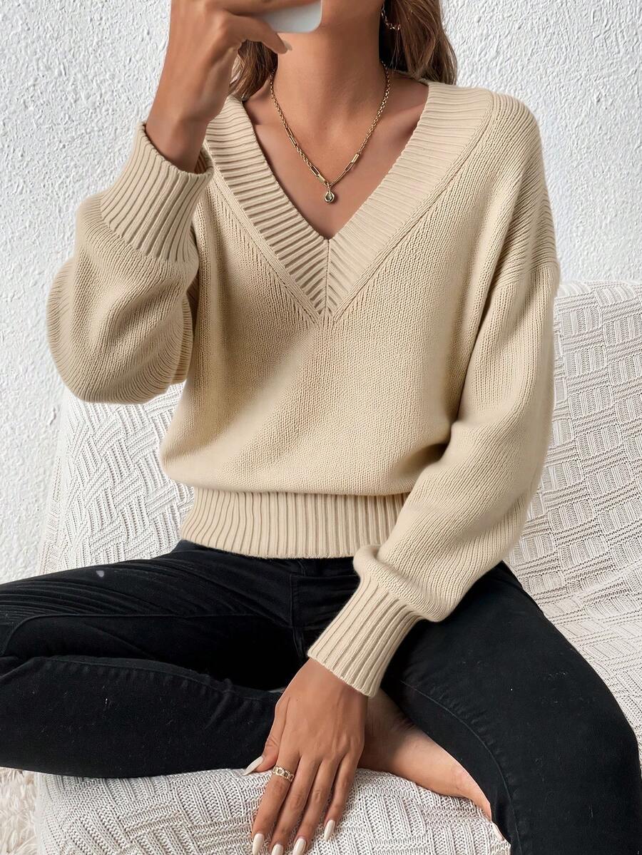 Plus Size Sweaters - Khaki - View 1