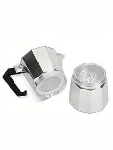 1pc Classic Italian-American Espresso Maker - 10.14oz Aluminum Stovetop Coffee Pot, Manual Operation, Perfect For Home & Restaurant Use Back To School - Multicolor - View 8