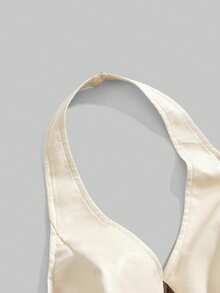 ROMWE Grunge Punk Vintage Western Animal Print Patchwork PU Halter Neck Tank Top For Women