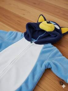 Pijama Mameluco Perrito Azul Blue Regalo Reyes Frio Calientito Afelpado Niños Personaje - Azul - Ver 4