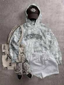 Áo sweatshirt nữ tay dài in chữ, dáng rộng, thoải mái. - Nhiều màu - Xem 1