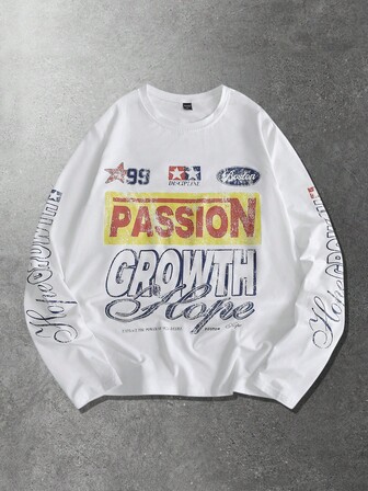 Camiseta de manga corta casual minimalista con estampado para hombres