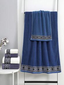 1-Pack Towel/Bath Towel & 2 Packs (Bath Towel + Hand Towel) Pure Cotton Diamond Pattern Thickened Absorbent Face Towel - Blue - View 13