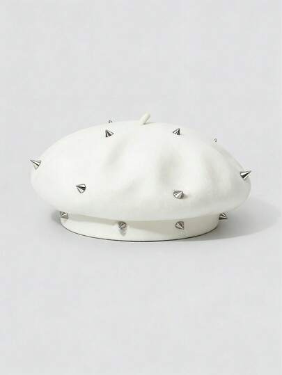 Grunge Punk 1 Pezzo Berretto alla moda in stile punk con borchie, cappello invernale caldo in lana, adatto per uso quotidiano e occasioni di festa