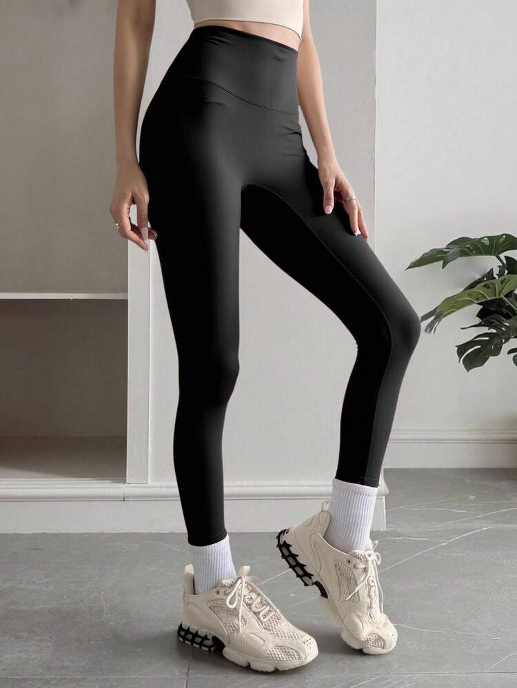 Women's Casual Solid Color High Waist Leggings