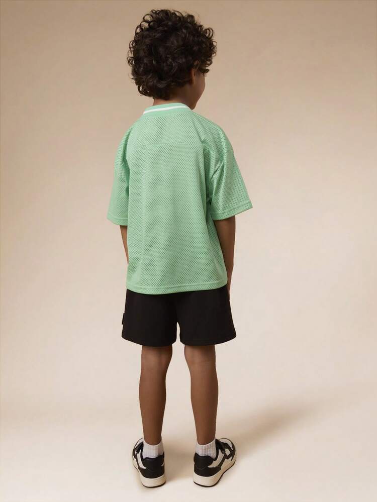 Mesh V Neck Top With Shorts Set