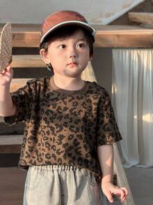 DAZY 男童休闲豹纹圆领短袖上衣，夏季 - 彩色 - 查看 4