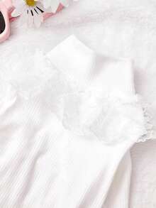 PETSIN Autumn And Winter Bottoming Knit Sweaters, Cute Princess-Style Pet Clothing, Winter Warm Dog Clothes, Autumn And Winter Bottoming Knit Sweaters (Suitable For Bichon Frise, Pomeranian, Teddy Dogs), Sweet Two-Legged Tops For Both Cats And Dogs, Fashionable Basic Bottoming Sets For Small Dogs - White - View 10