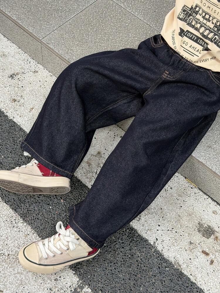Young Boys' Fashionable Loose Pocket Denim Jeans Spring