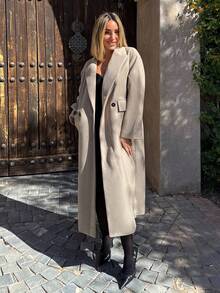 Mélanie ORL 休闲长款毛领夹克 - 駝色 - 查看 3
