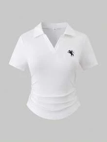 2件套优雅休闲百搭纯色针织长袖修身T恤，少女百搭组合 - 彩色 - 查看 3