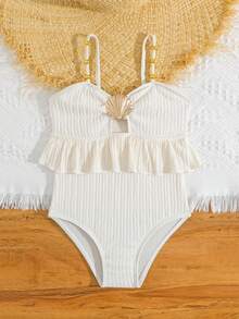 女童连体泳衣，可爱涤纶泳装，适合夏季游泳，时尚多彩休闲泳衣，适合年轻女孩