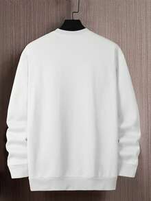 Manfinity Homme 男士休闲字母印花圆领长袖宽松运动衫，秋季