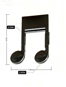 Madebyblanc 黑色音符形小夹子，通用音符夹，钢琴乐谱夹，音符形小夹子，晾干夹，防风夹，食品密封夹，文件夹 - 彩色 - 查看 8