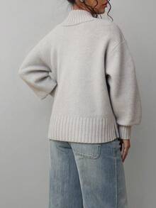 Plus Size Sweaters - Grey - View 2