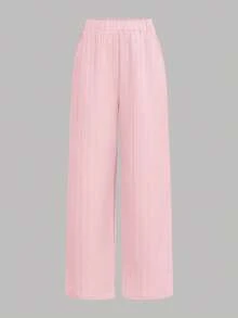 SHEIN Girlism 2pcs/Set Teen Girls Patchwork Long Sleeve Top And Pants,Light Pink,Summer,Y2k,Sweet 16,Back-To-School,Elegant Leisure Wear For Spring/Autumn Winter - Pink - View 8