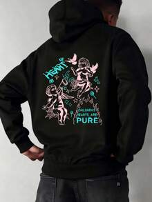 Hombre005-1 ¡Oferta limitada! Sudadera con capucha Cremallera Sudadera con capucha y cremallera unisex de alta calidad. Cálida, cómoda y trendy  ahorra hoy en tu básico de temporada Cazadora de estilo juvenil con diseños íconicos de ángeles y frases inspiradoras como "HEART" y "CHILDREN'S HEARTS ARE PURE" para un look único y atractivo - Negro - Ver 1