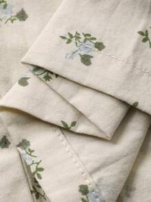 Dazy Plus 时尚优雅碎花印花宽松直筒睡裤，家居服下装 - 杏色 - 查看 6