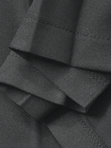 Dazy Plus 大码女式A字迷你百褶裙，纯色，百搭，学院风，初秋 - 深灰色 - 查看 7