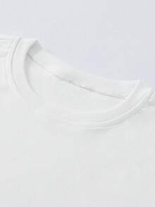 INAWLY 大码女式天鹅绒长袖T恤，白色修身圆领上衣 - 白色 - 查看 4