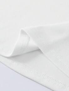 INAWLY 大码女式天鹅绒长袖T恤，白色修身圆领上衣 - 白色 - 查看 6