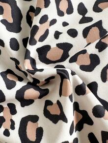 Tween Girls' Leopard Print Ruffle Trim One-Piece Swimsuit Tween Cheetah Print Bathing Suits Cheetah Print Top Tween Tween Girl Leopard Set Tween Leopard Swimsuit Leopard Print Swimsuit Tween - Mocha Brown - View 7