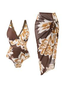 Swim Oasis 大码印花休闲泳衣套装，高端时尚系列女士两件式泳装 - 彩色 - 查看 4