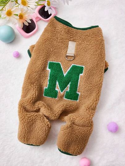 PETSIN Cuddly Thick Pet Jumpsuit – Cute Four-Legged Fleece Pajamas For Small Dogs & Cats, Cozy Autumn/Winter Outfit For Play And Relaxation