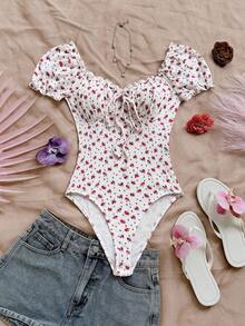 Soleia 大码女式甜心领碎花连体衣 - 彩色 - 查看 4