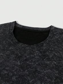 ROMWE MEN 男士圆领时尚休闲夏季百搭背心套装 - 黑色 - 查看 4