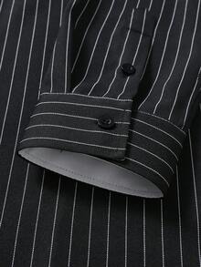 Manfinity Bizformal Casual Striped Front Button Long Sleeve Shirt - Multicolor - View 8